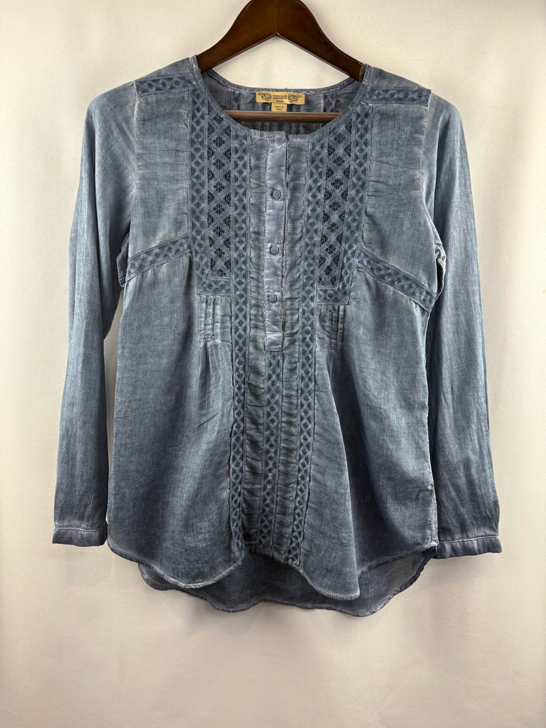 Women’s Vintage America Small Grayish Blue Blouse