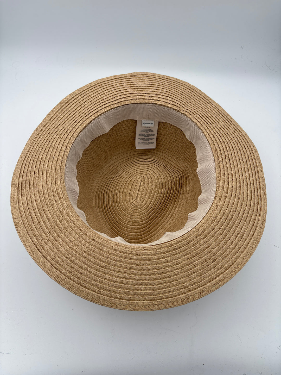 Women’s Madewell Tan Woven Fedora w/ Black Ribbon