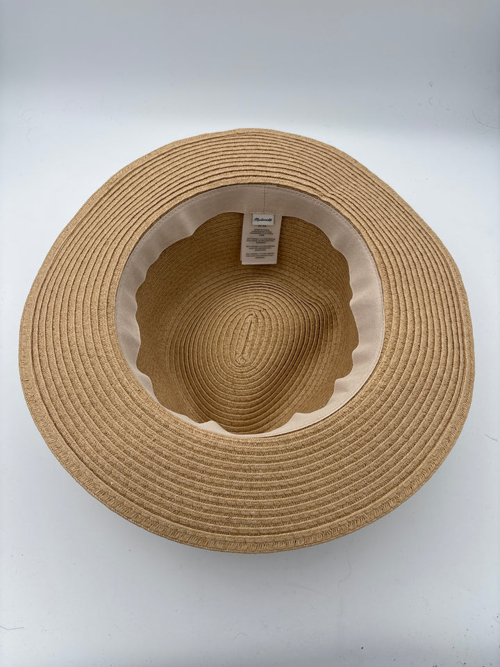 Women’s Madewell Tan Woven Fedora w/ Black Ribbon