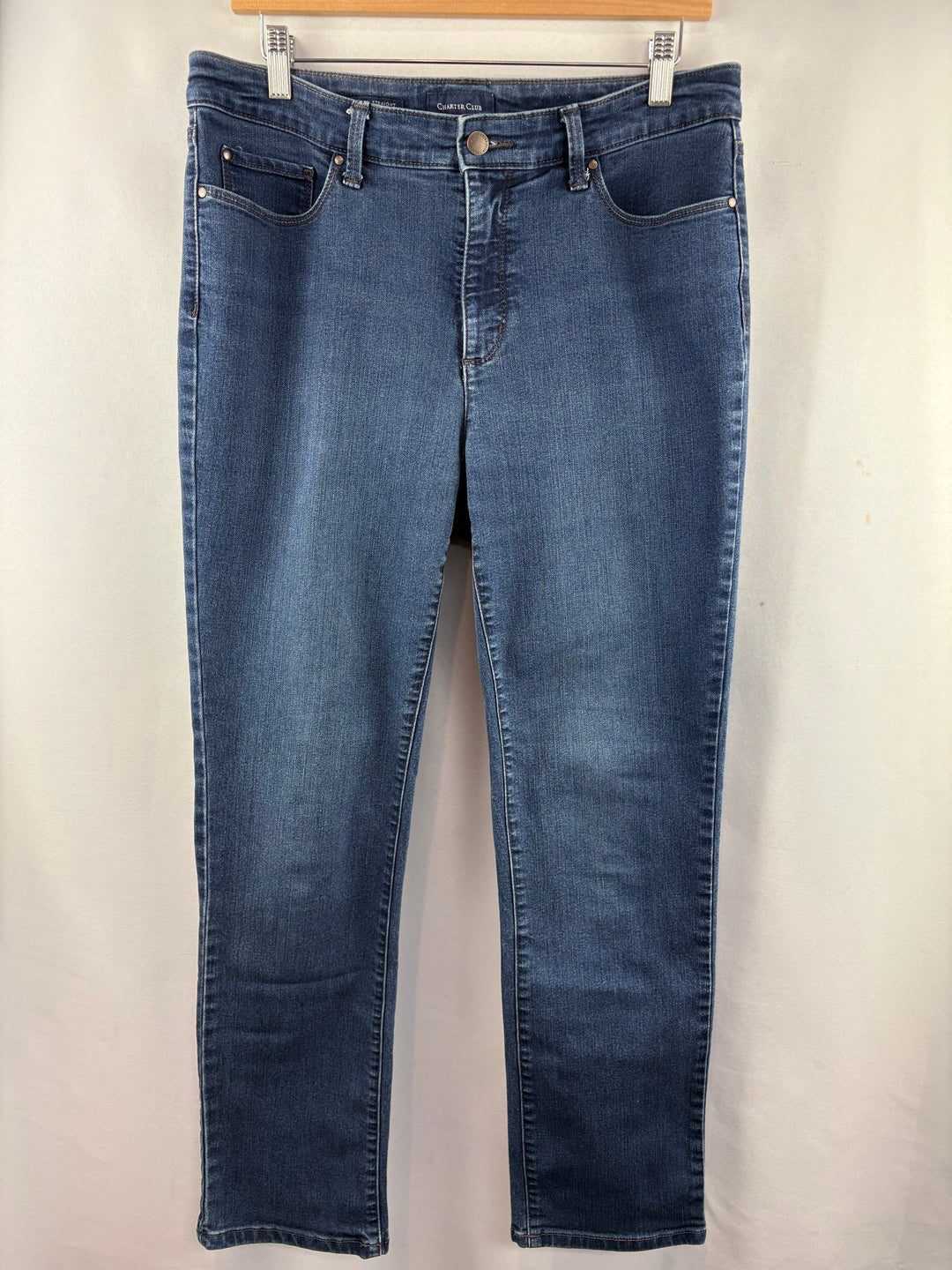 Women’s Charter Club Size 12 Dark Washed Blue Straight Jeans