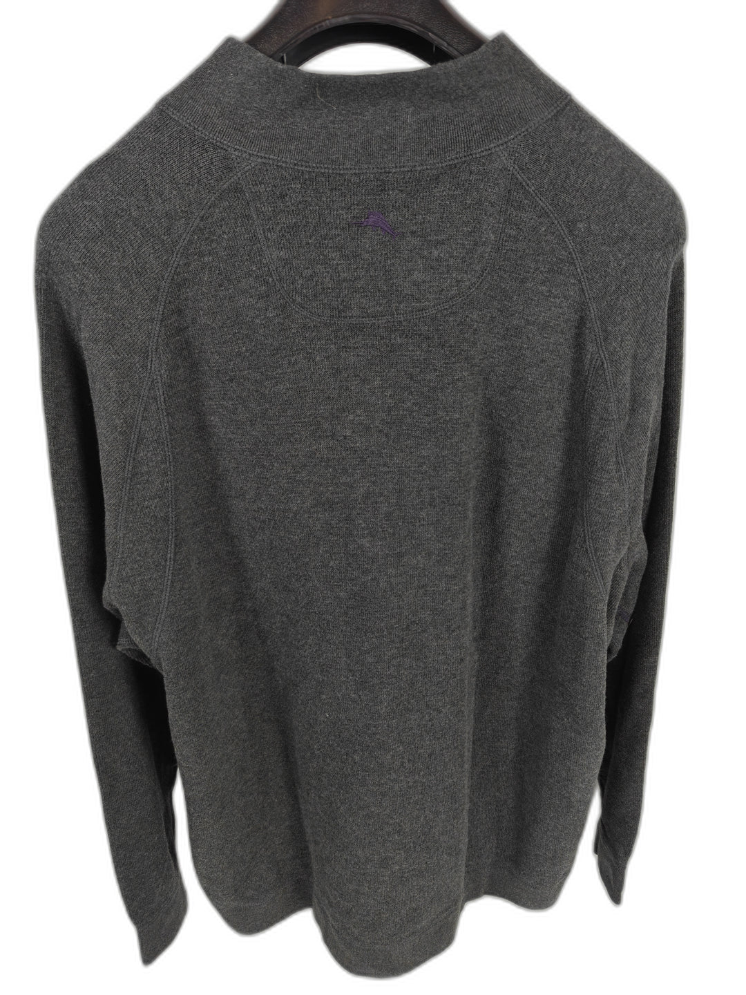 Mens Tommy Bahama Reversible Quarter Zip Sweater Gray Purple 3XL