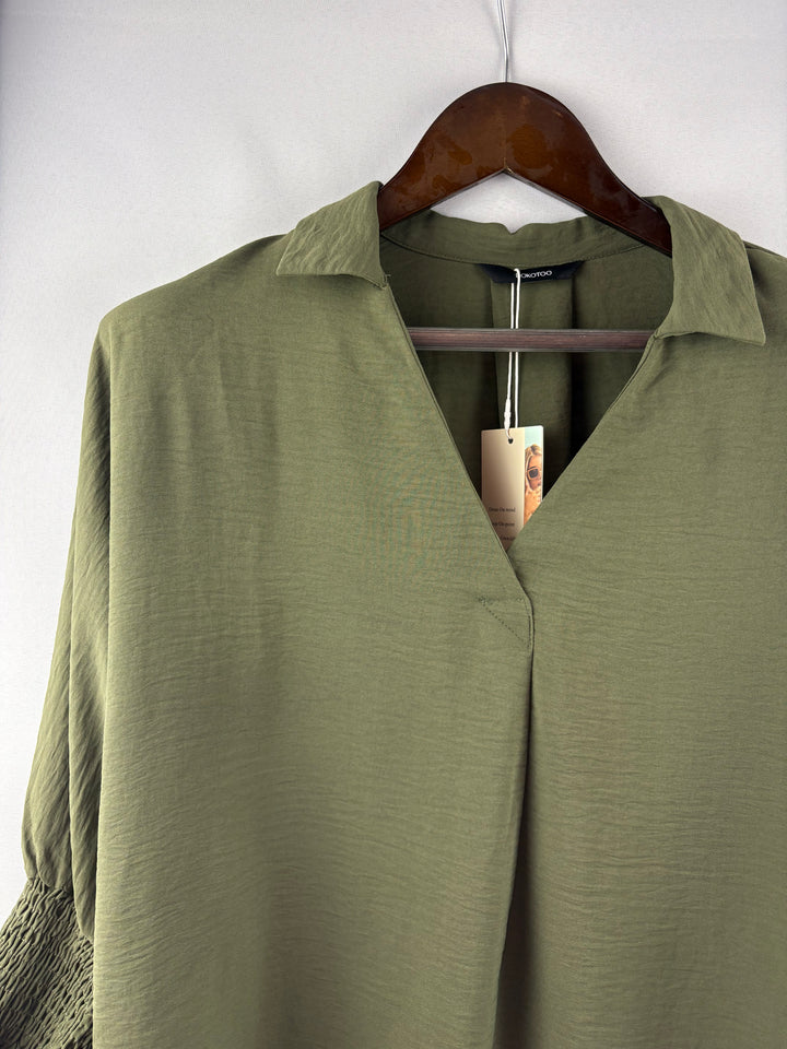 Women’s Dokotoo Medium Olive Green 3/4 Sleeve Blouse