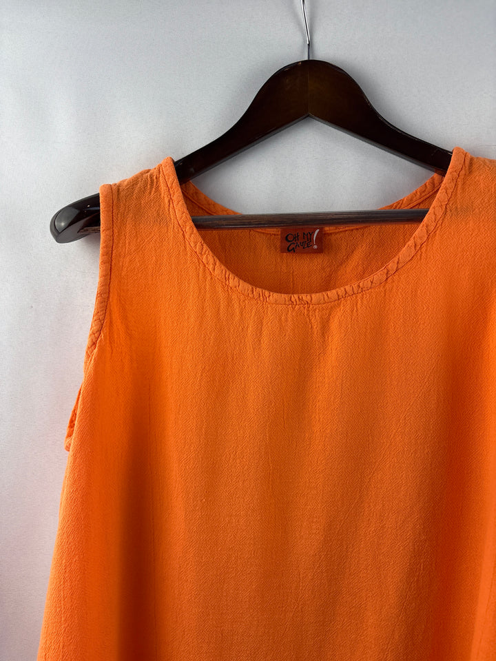 Women’s Oh My Gauze! XXL Bright Orange Sleeveless Blosue
