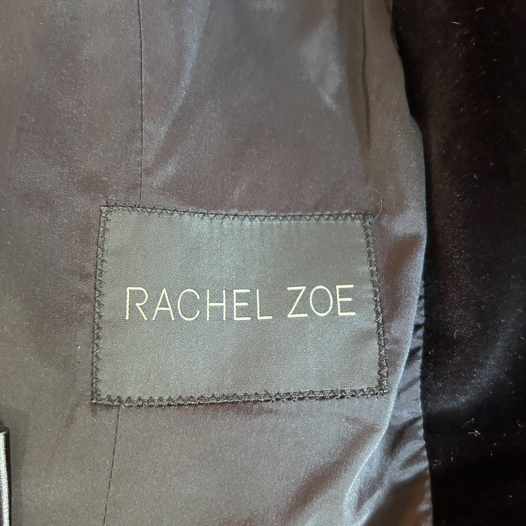 Rachel Zoe Women's Blazer Size 6 Velvet Elegant Chic Single Button Preppy Academia