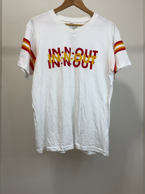 In-N-Out Burger Logo V Neck Tee White SzM