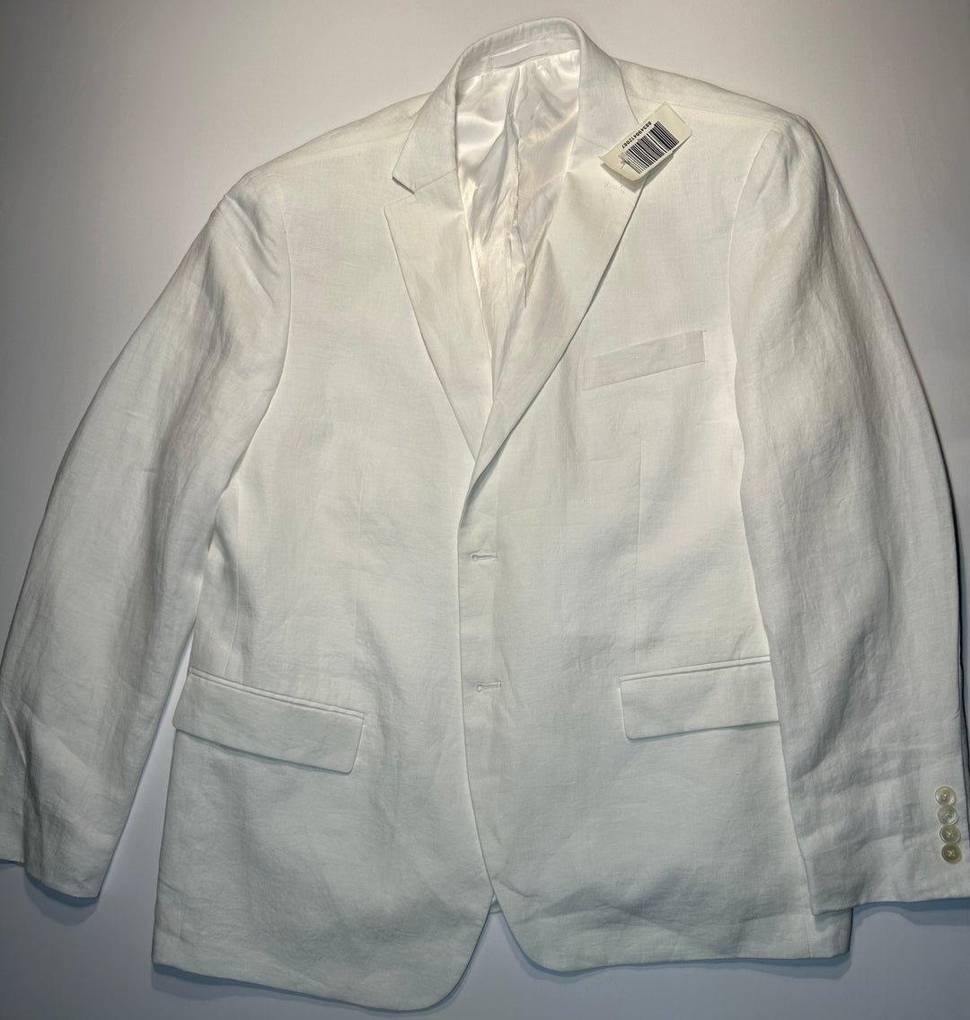 Lauren Ralph Lauren Men’s White Linen Suit 46R Jacket 40x30 Pants UltraFlex NEW!