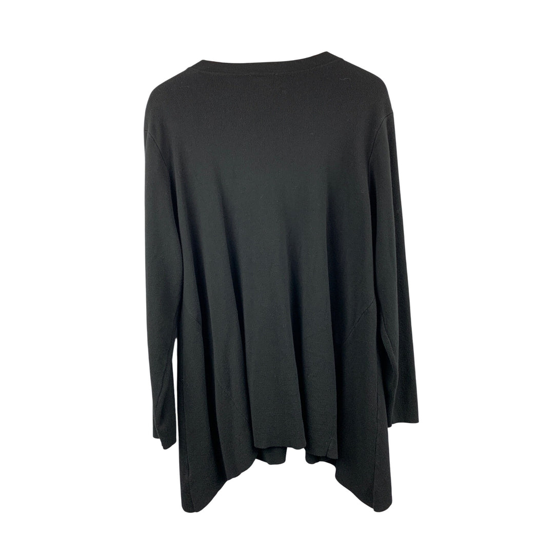 Whisper Knit By Louis DellOlio Black Cardigan Sweater XL Rayon/Nylon