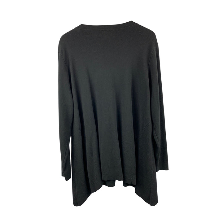 Whisper Knit By Louis DellOlio Black Cardigan Sweater XL Rayon/Nylon