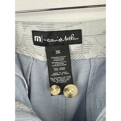 Travis Mathew Mens Blue Stretch Golf Shorts Size 36 Polyester Blend
