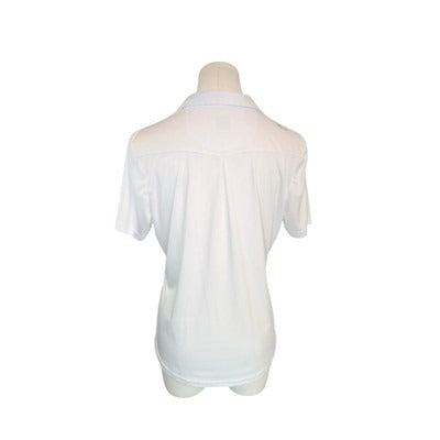 Alur Active Womens Polo Shirt Medium White & Red Argyle Pattern