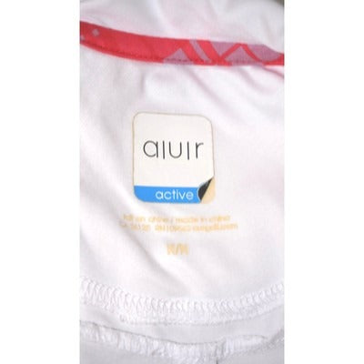 Alur Active Womens Polo Shirt Medium White & Red Argyle Pattern