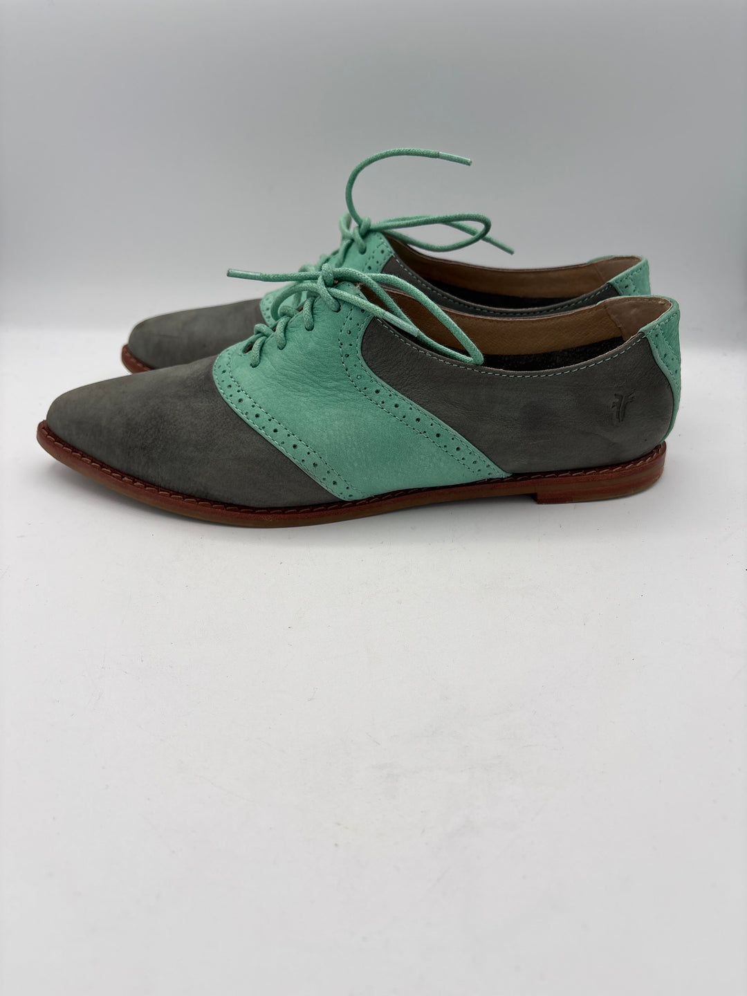 Women’s Frye Size 9 Teal & Stone Gray Leather Dance Shoes