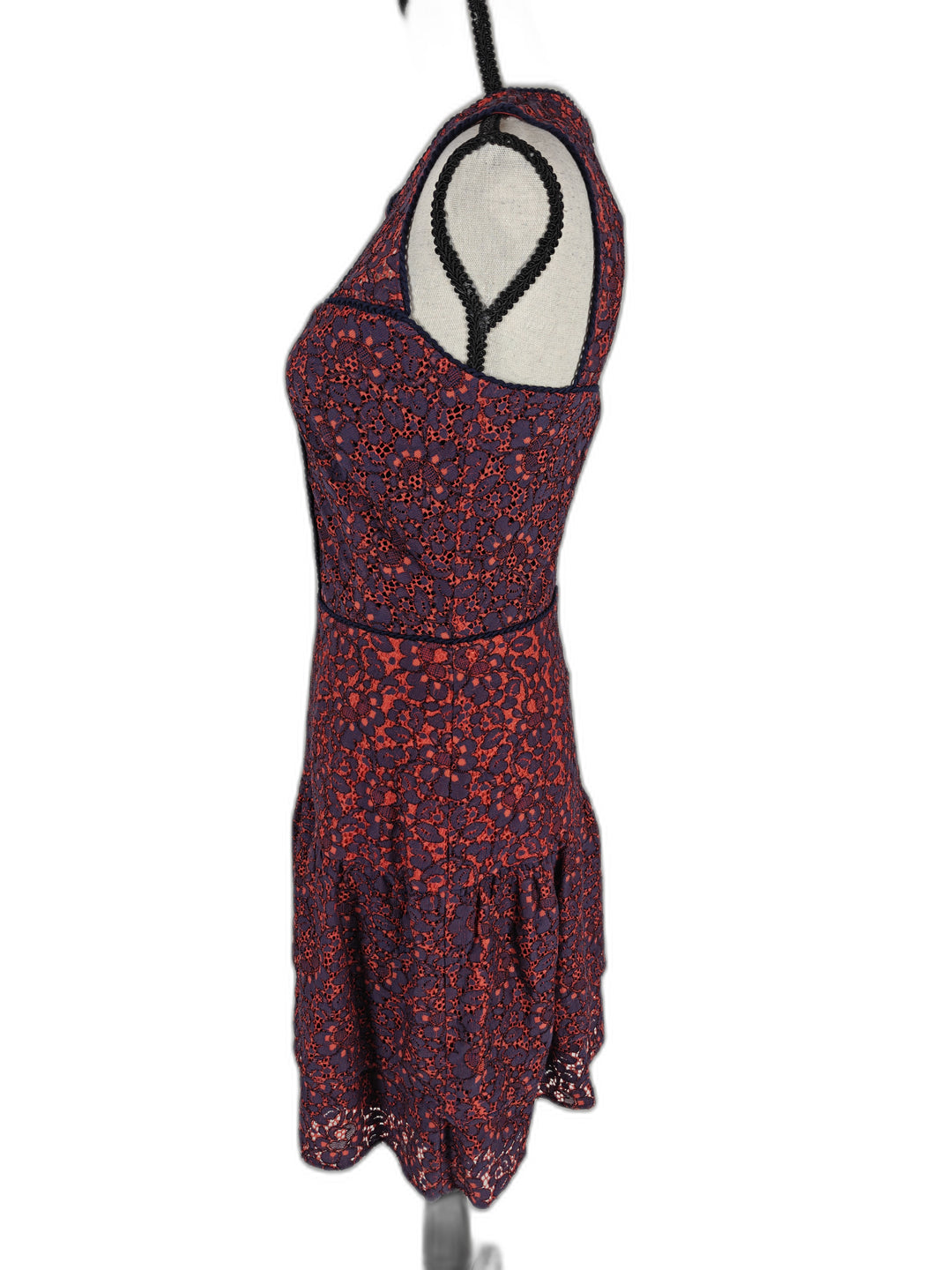 Womens Parker Nerissa Lace Dress Red Navy Size S