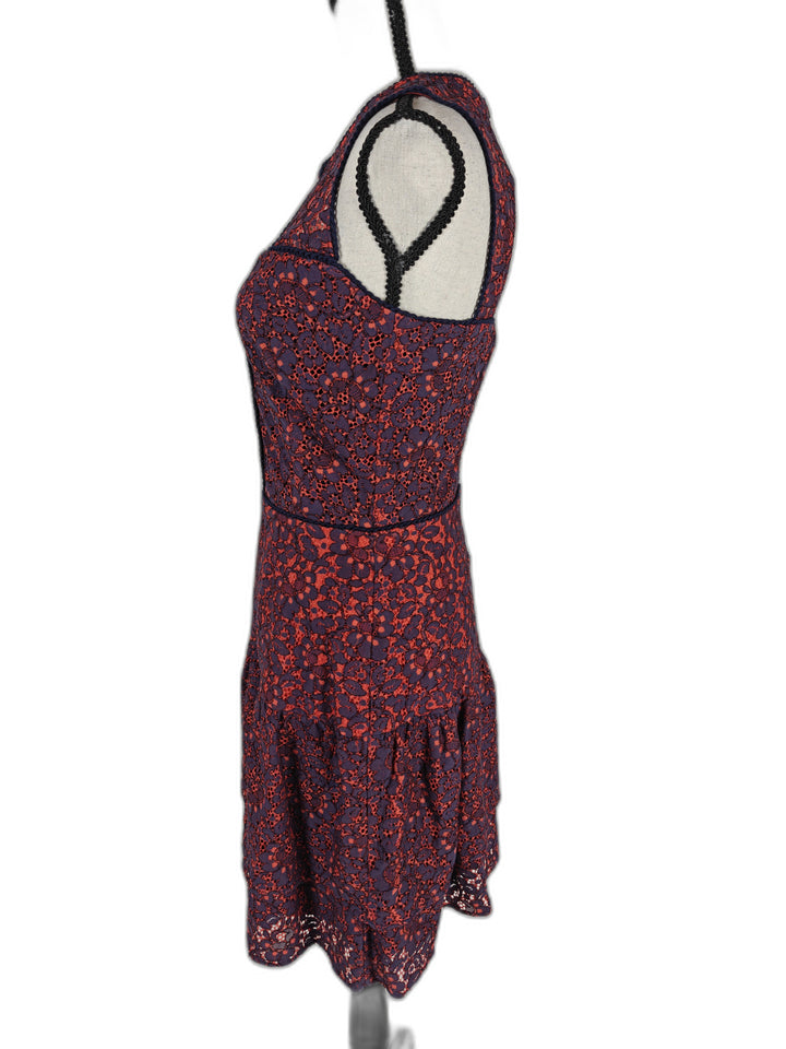 Womens Parker Nerissa Lace Dress Red Navy Size S