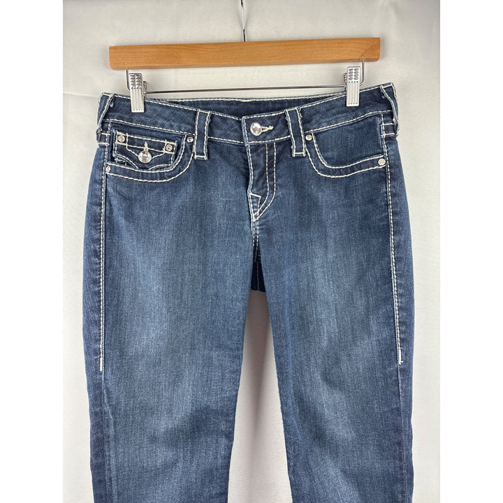 True Religion Womens Size 28 Distressed Blue Denim Jeans