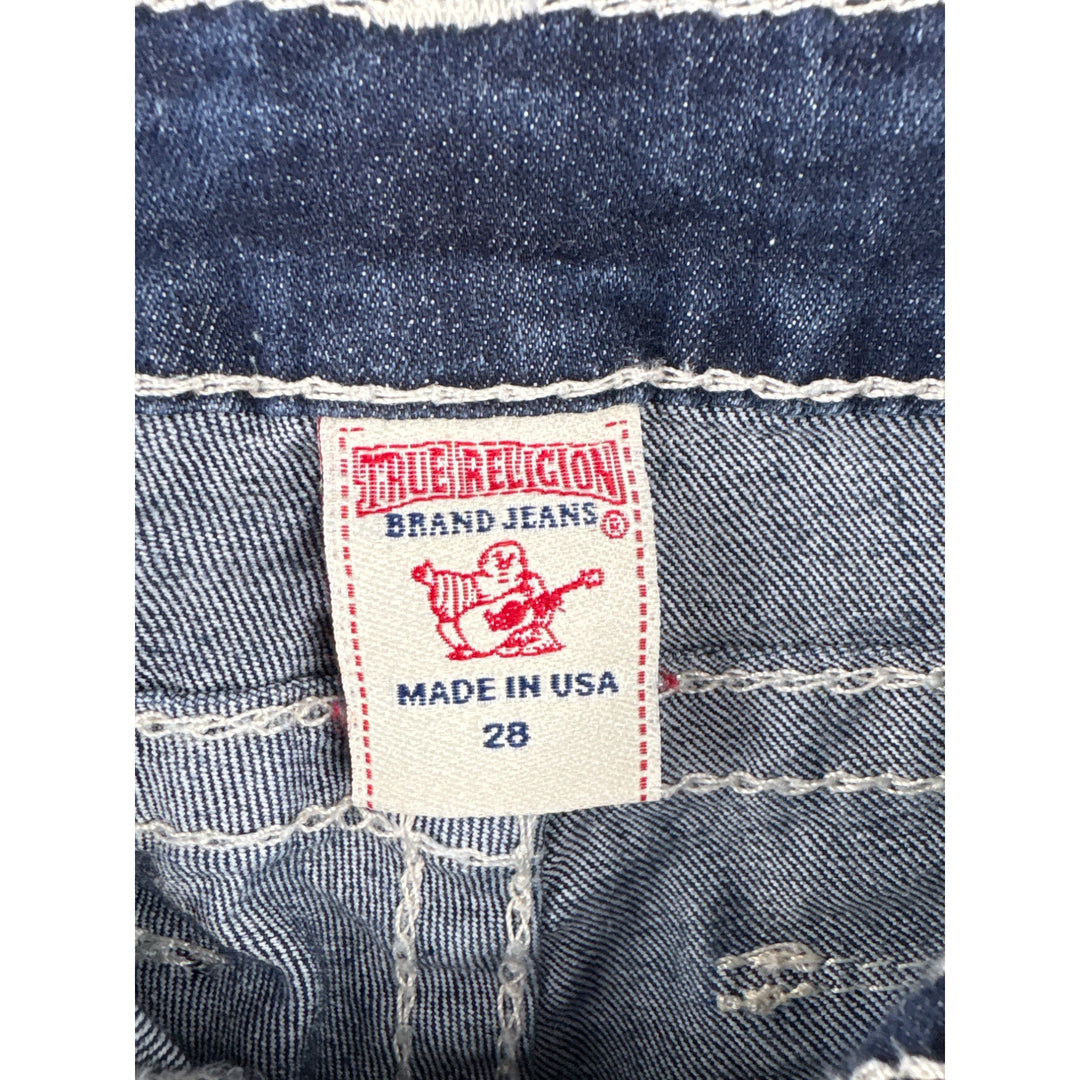 True Religion Womens Size 28 Distressed Blue Denim Jeans