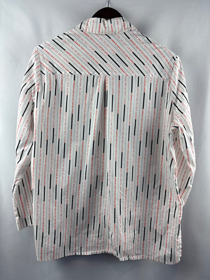 Women’s Ulla Popken Size 16/18 White Graphic Button Up