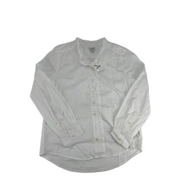 NWOT J Crew Women's Size XS Ruffle-placket Button Up Top Long Sleeves White