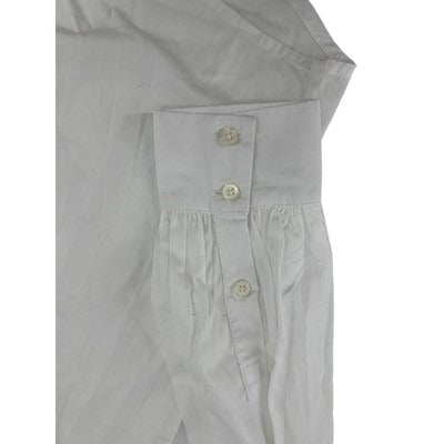 NWOT J Crew Women's Size XS Ruffle-placket Button Up Top Long Sleeves White