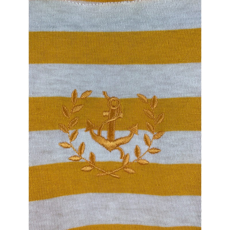 Nautical Yellow & White Striped Sleeveless Tank Top