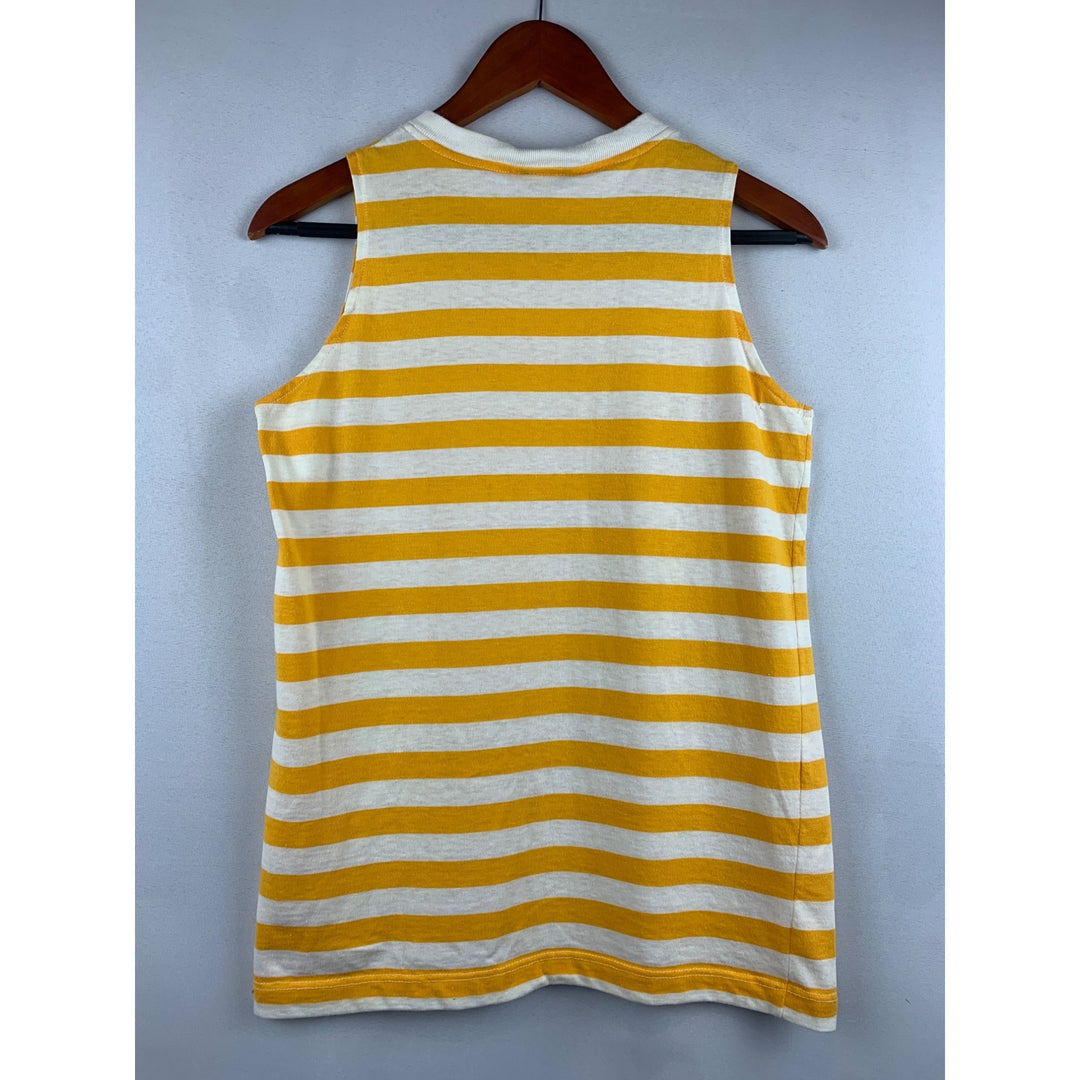 Nautical Yellow & White Striped Sleeveless Tank Top