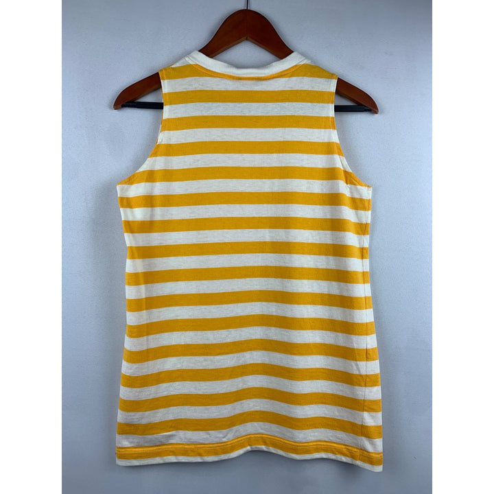Nautical Yellow & White Striped Sleeveless Tank Top