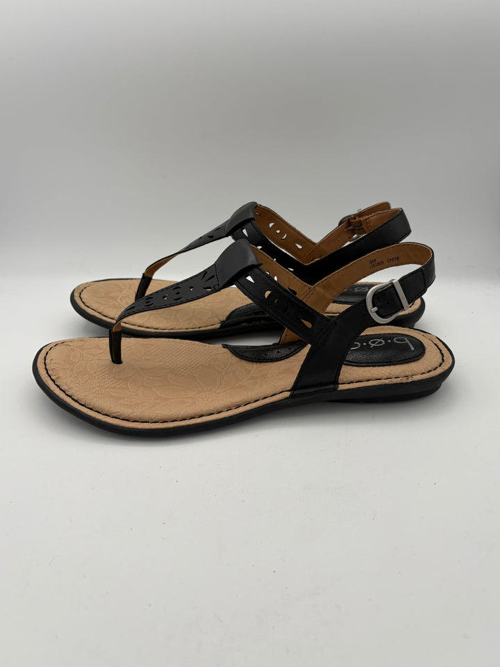 Women’s B.O.C Size 8 Black Leather Thong Sandals