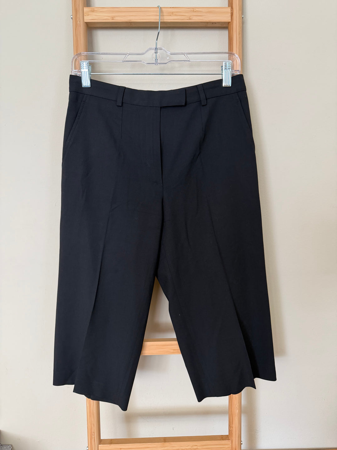 Vintage John Galliano Black Tailored Capri Pants Made in France US 4