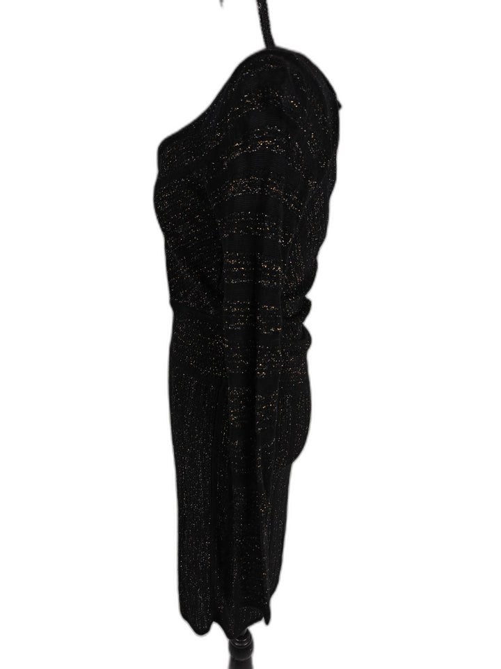 Women Guess Jeans Sweater Dress Black Gold Size L
