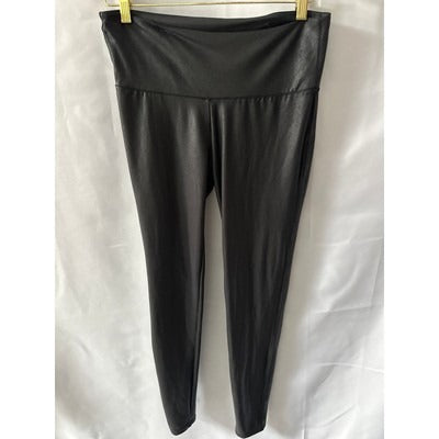 Time And Tru Womens Faux Leather Leggings Black Size L