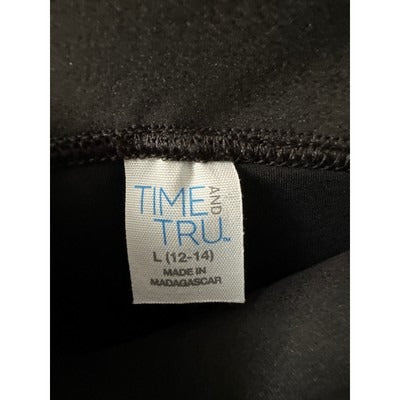Time And Tru Womens Faux Leather Leggings Black Size L