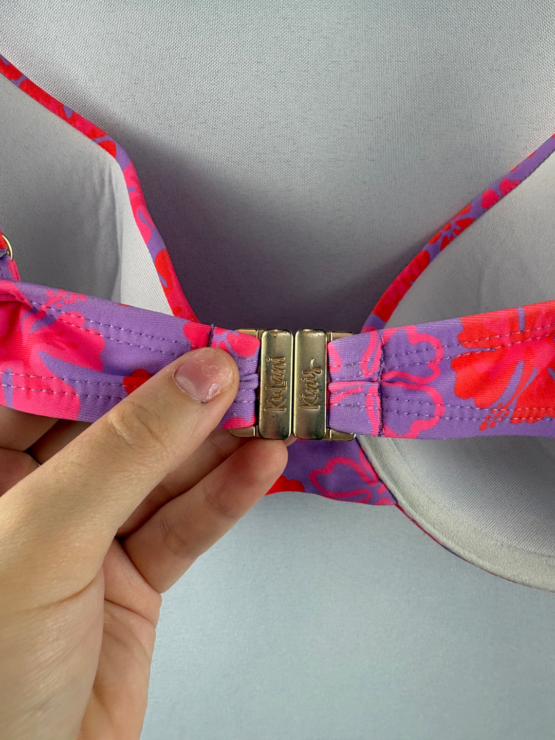Women’s KuLani Kinis XL Purple & Pink Floral Bikini w/ Coverup