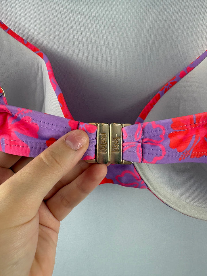 Women’s KuLani Kinis XL Purple & Pink Floral Bikini w/ Coverup