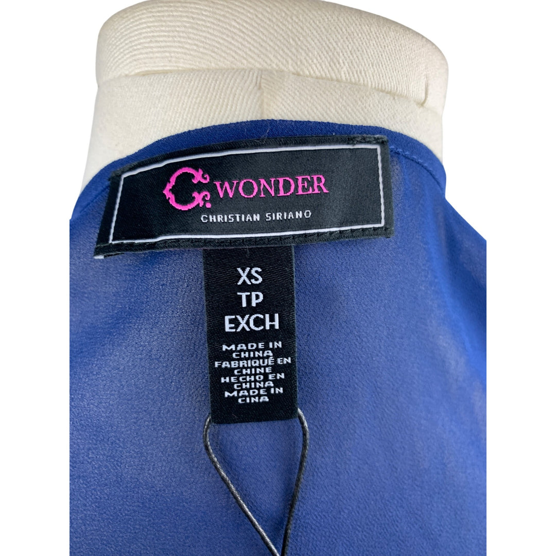 Christian Siriano C Wonder Sheer Blue Open Front Cardigan Jacket XS