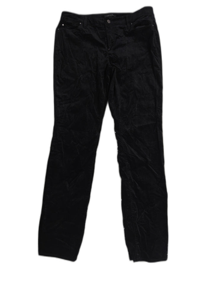 Womens Ann Taylor Velvet Straight Leg Black Pants Size 14T