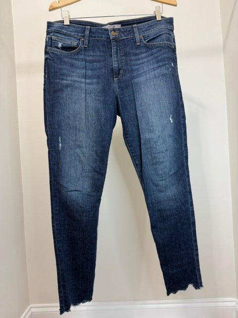 Joe’s Skinny Ankle Jeans (Medium Wash, Raw Hem, Stretch, 28” Inseam) Sz32