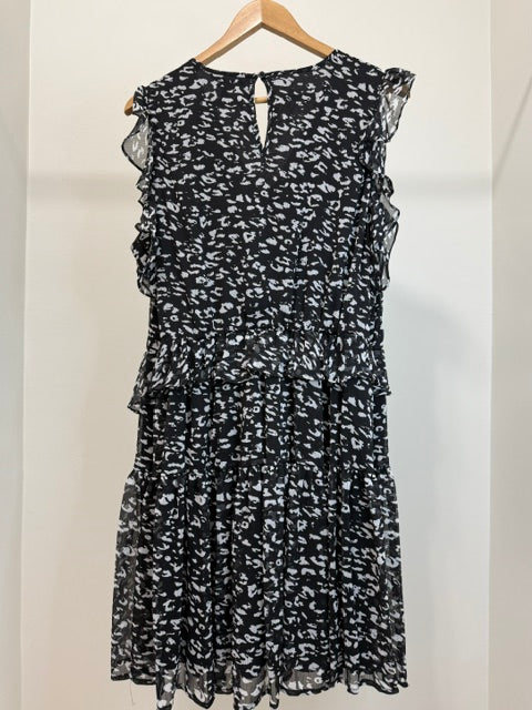 Simply Vera Vera Wang Animal Print Ruffle Sleeveless Dress XL NWT