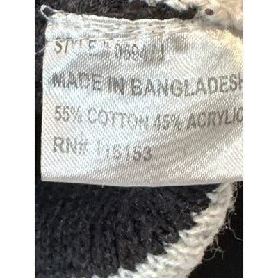 Poof Long Black and Cream Striped Sweater, Long Sleeve Size S