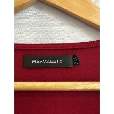Women’s Merokeety Size XXL Burgundy 3 Quarter Length Sleeve Maxi Dress