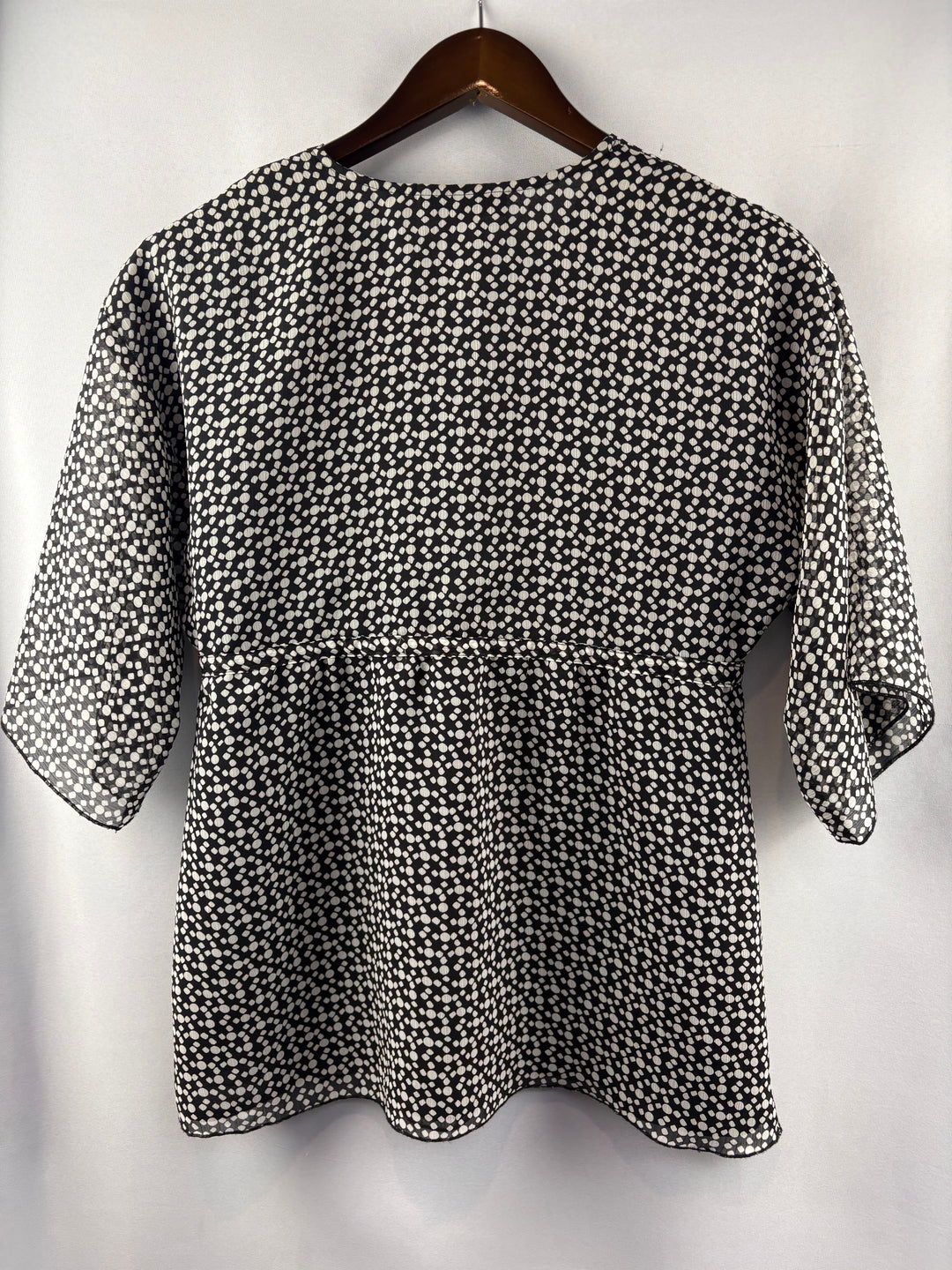 Women’s Notations Small Black & White Dot Blouse
