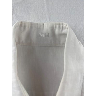 Men’s JWM J.Hilburn White Cotton/Linen Dress Shirt Sz L