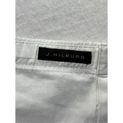 Men’s JWM J.Hilburn White Cotton/Linen Dress Shirt Sz L