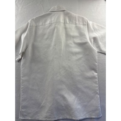 Men’s JWM J.Hilburn White Cotton/Linen Dress Shirt Sz L