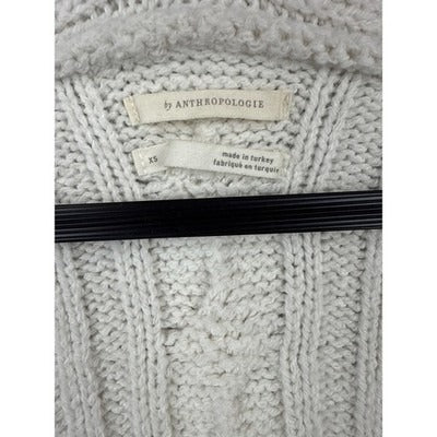 Women’s Anthropologie Crème Acrylic Embroidered Sweater Sz XS