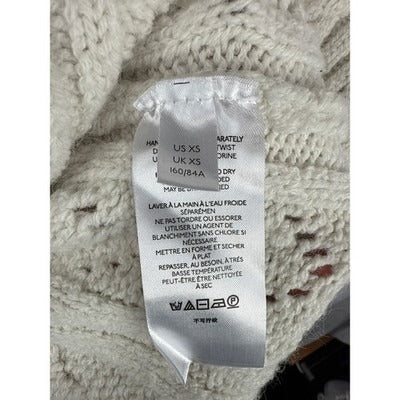 Women’s Anthropologie Crème Acrylic Embroidered Sweater Sz XS