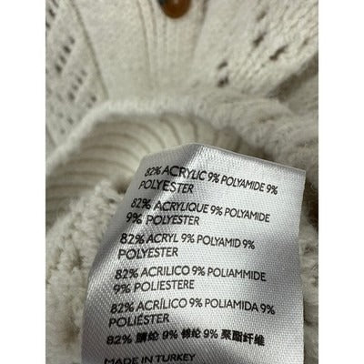Women’s Anthropologie Crème Acrylic Embroidered Sweater Sz XS