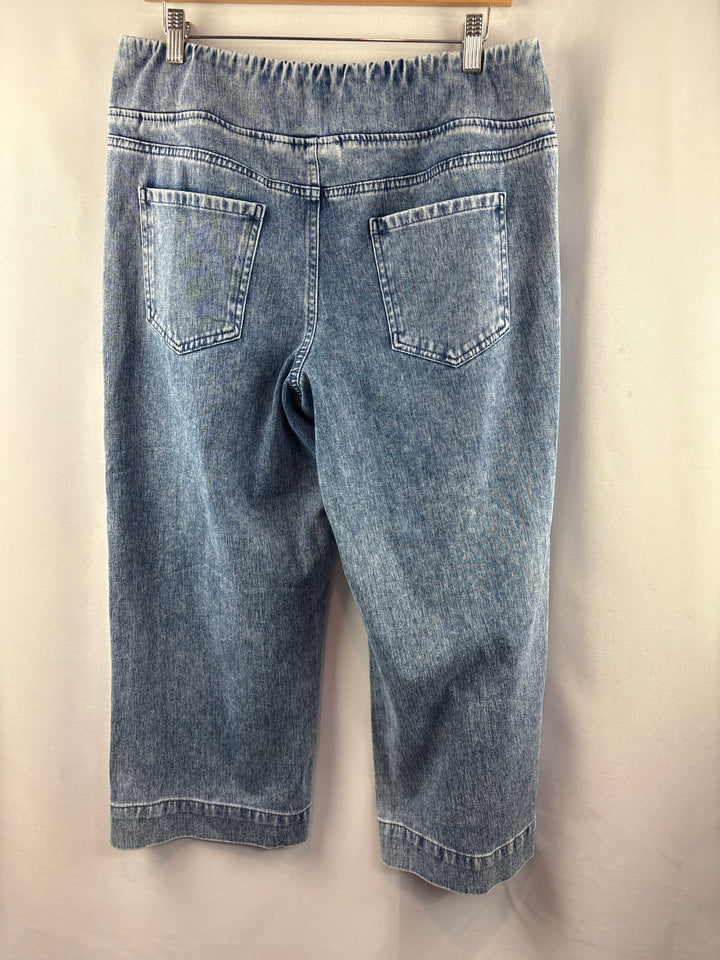 Women’s Belle Beach Kim Gravel Size 16 Blue Wide Leg Jeans