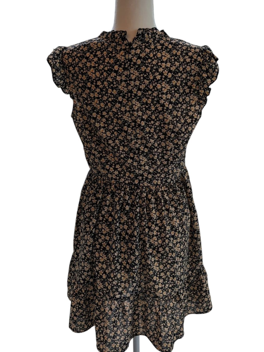 Cupshe Black Floral Ruffle Sleeve Women's Mini Dress Size M