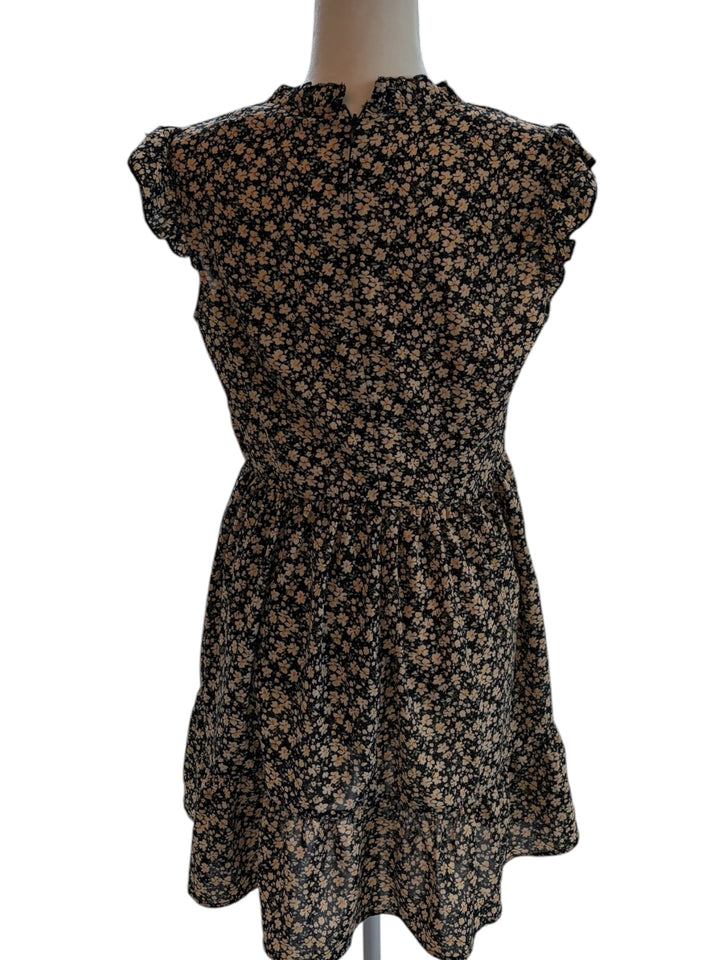 Cupshe Black Floral Ruffle Sleeve Women's Mini Dress Size M