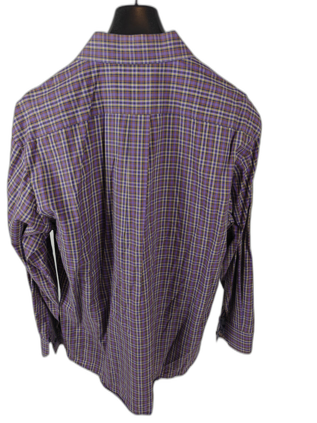 Men’s Tallia Plaid Button-Up Shirt Purple Multicolor XL 17½